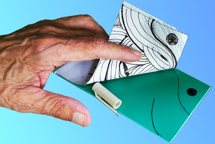 The main linocut print titled The Wanderer